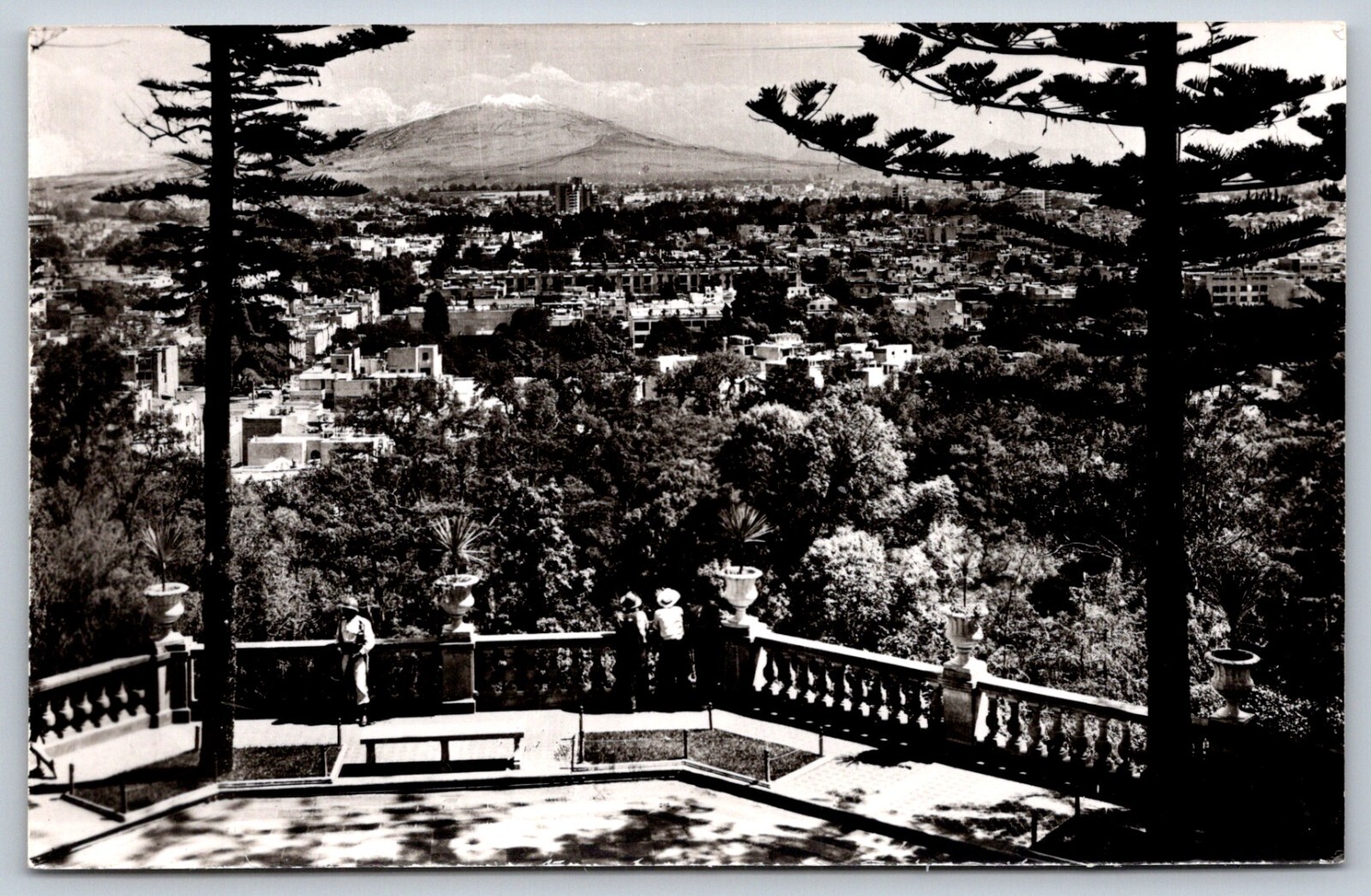 Vintage Mexico City Postcard RPPC Real Photo Scenic View of Popocatépetl