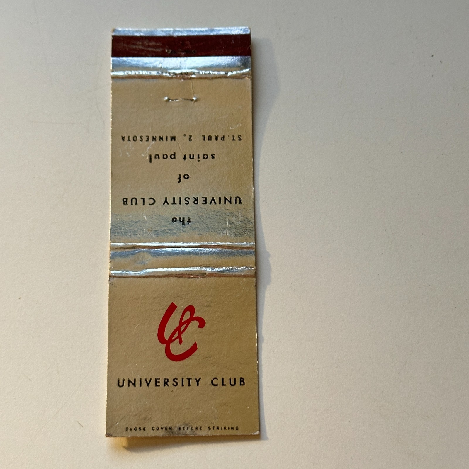 The University Club of St. Paul MN Vintage Matchbook Cover 5MB124-6