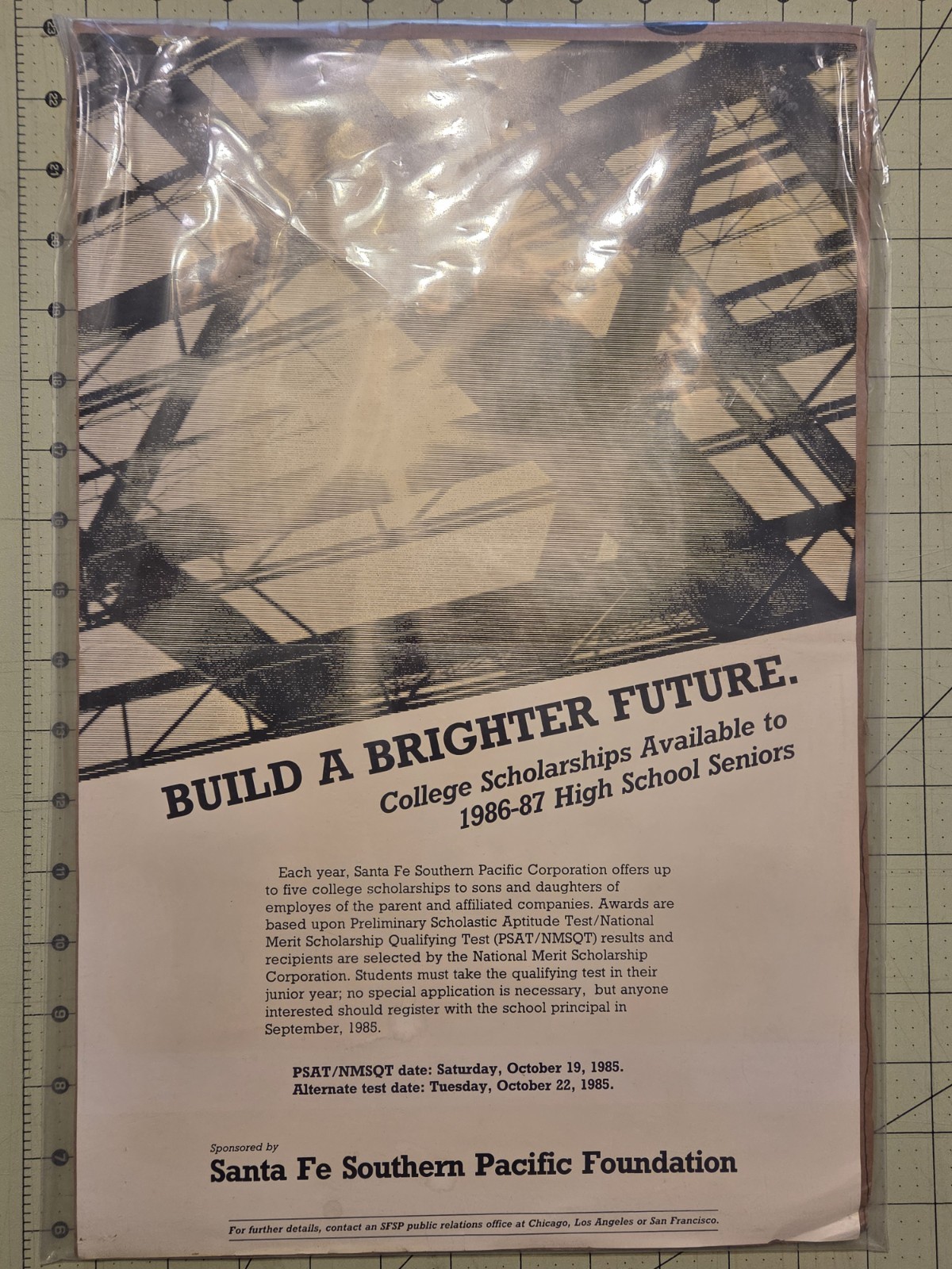 Santa Fe Southern Pacific SPSF Rare 1985 Scholarship Poster Large Format 11\ Santa Fe Southern Pacific SPSF Rare 1985 Scholarship Poster Large Format 11\