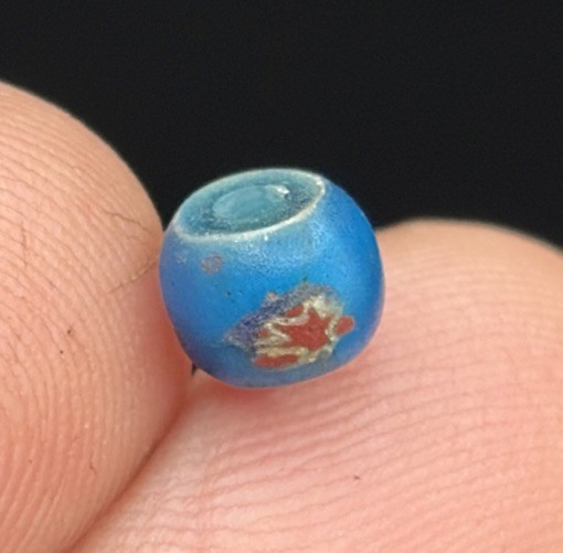 WOW RARE 1590s FLUSH EYE FUR TRADE BEAD-PA-NY-FACTORY HOLLOW-IROQUOIS