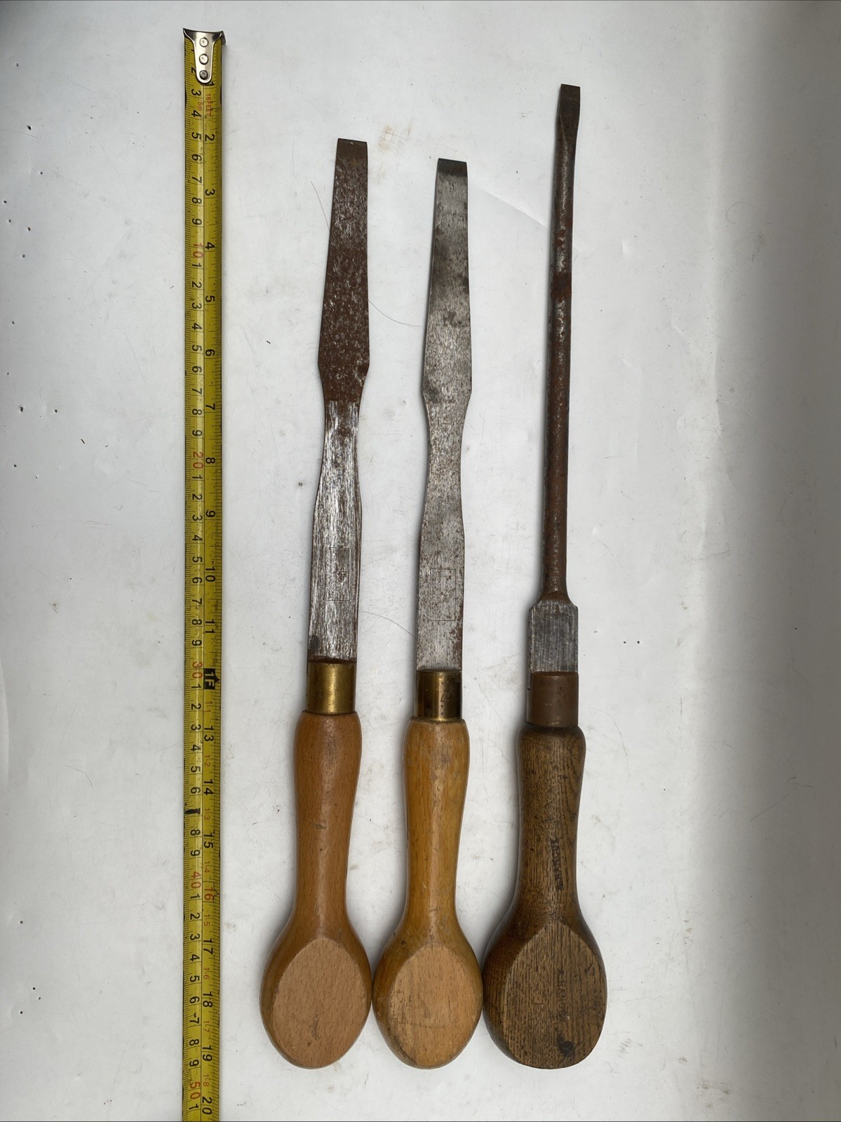 Vintage Screwdriver Three Huge Old Screwdrivers Pair Of Marples