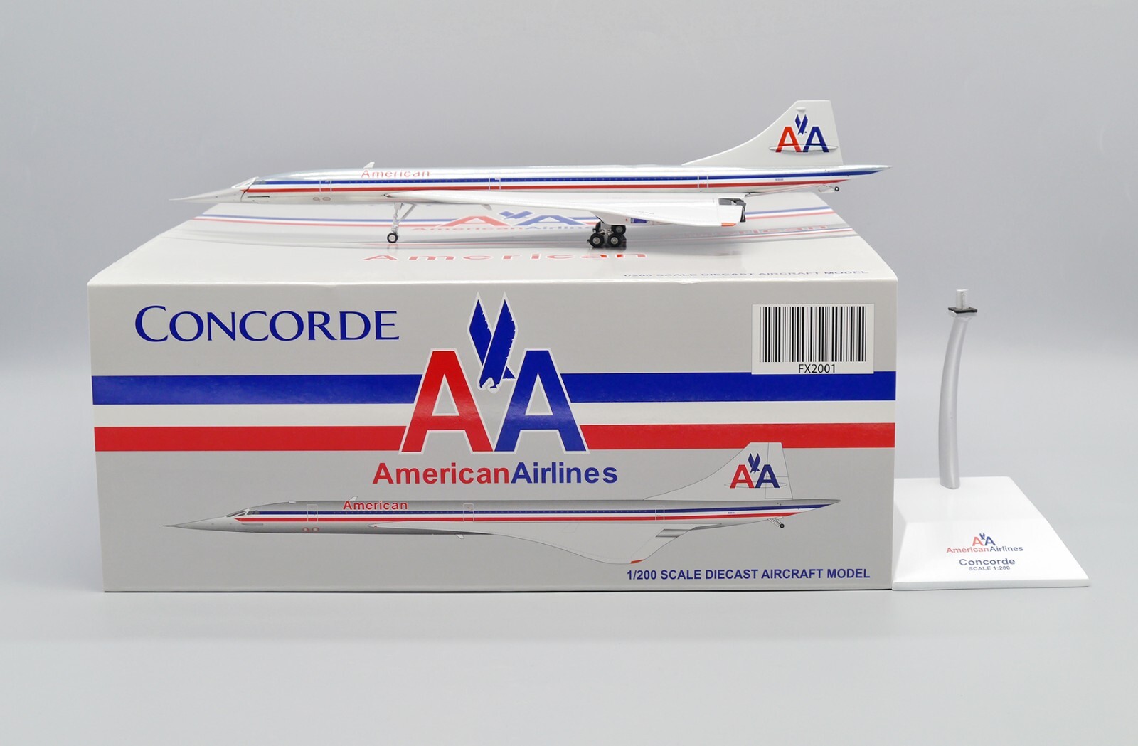 JC Wings FX2001 American Airlines BAC Concorde N191AA Diecast 1/200 Jet Model