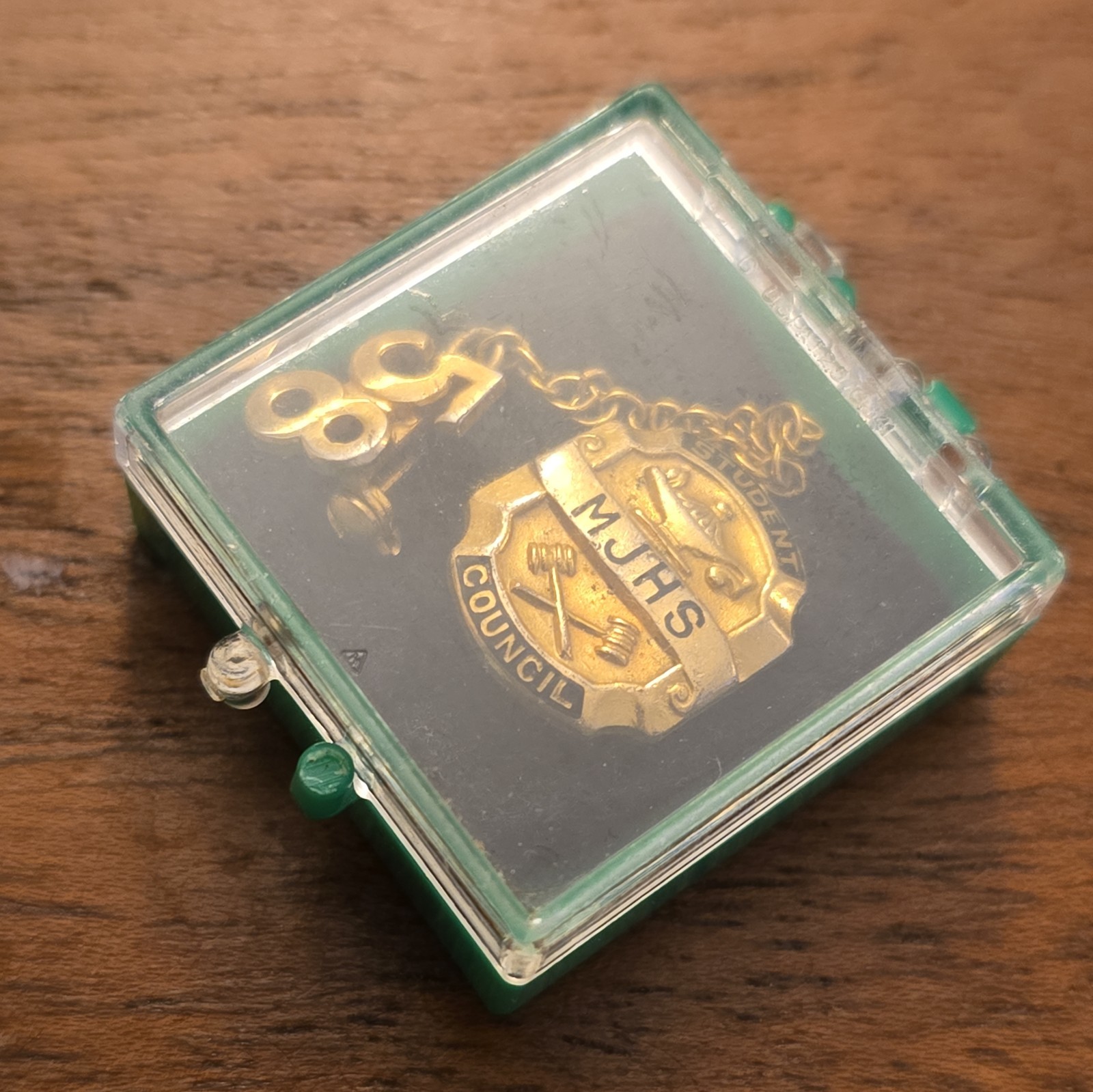 High School Class of 1958 Vintage Antique Gold Lapel Pin Student Council MJHS