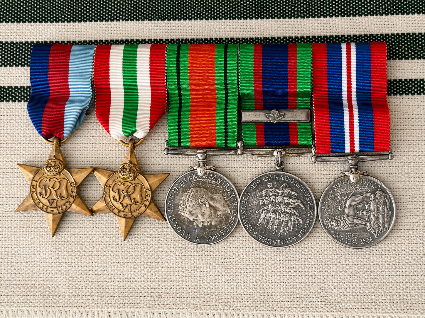 Original Canadian WW11 Medal Group 1939-45 Star Italy Star Defence Medal CVSM Original Canadian WW11 Medal Group 1939-45 Star Italy Star Defence Medal CVSM