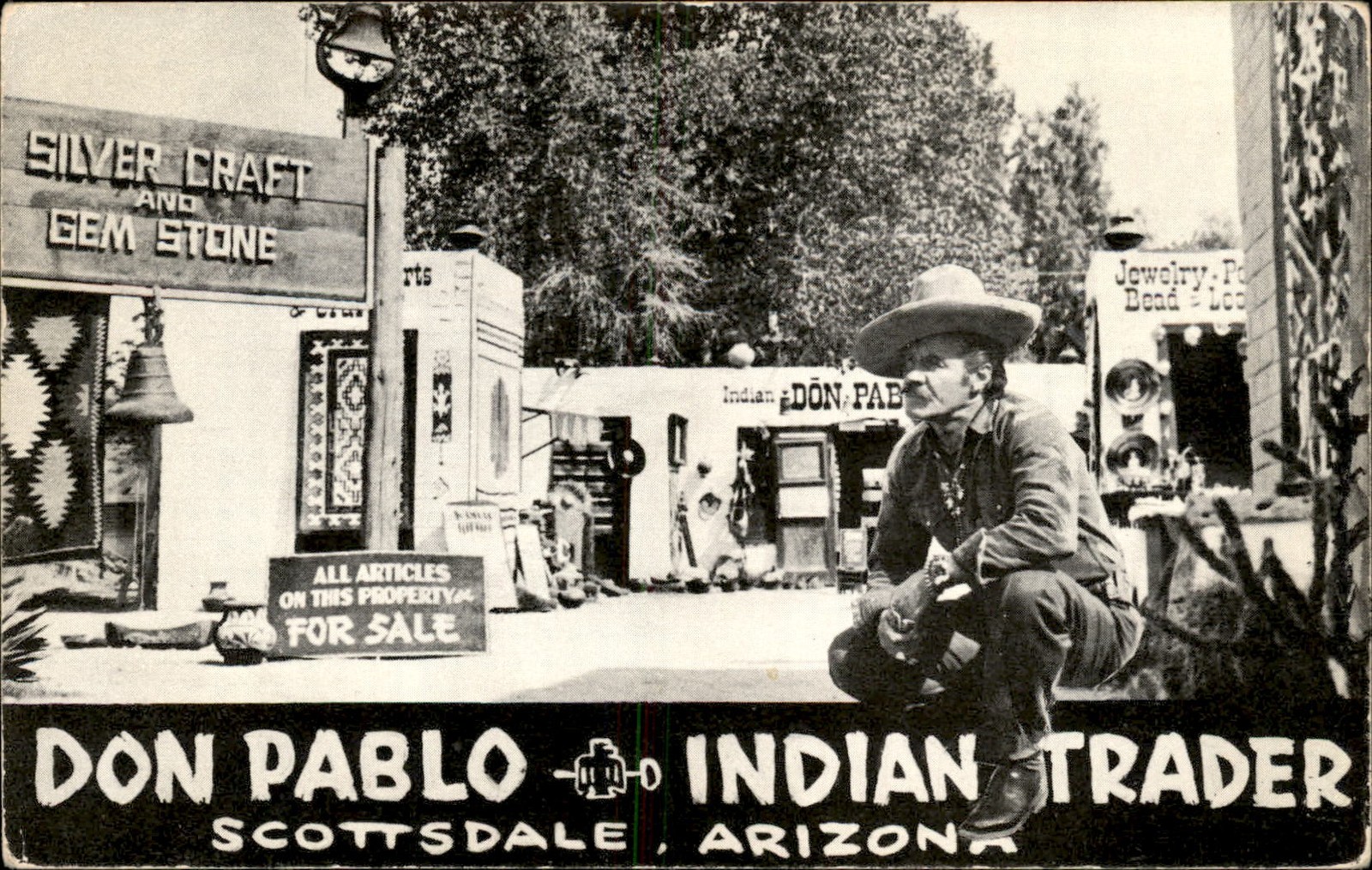 Scottsdale Arizona AZ Indian Trader Don Pablo c1950s Vintage Postcard bhn