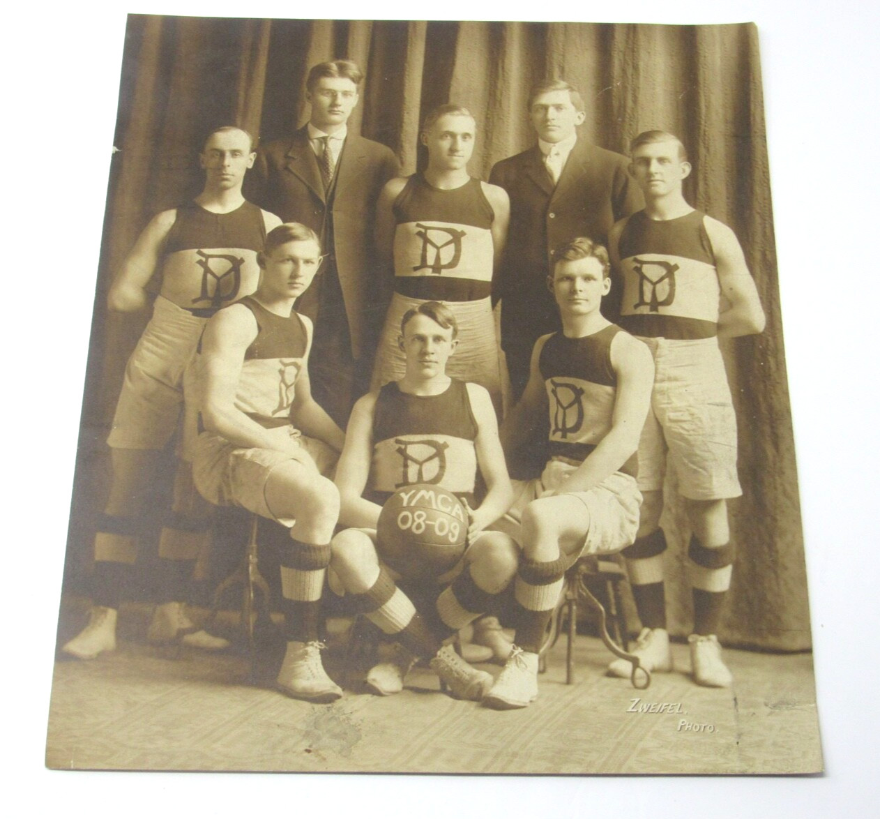 Duluth Minnesota YMCA 1908 Men's Basketball Champions Photograph Zweifel 10.7x11