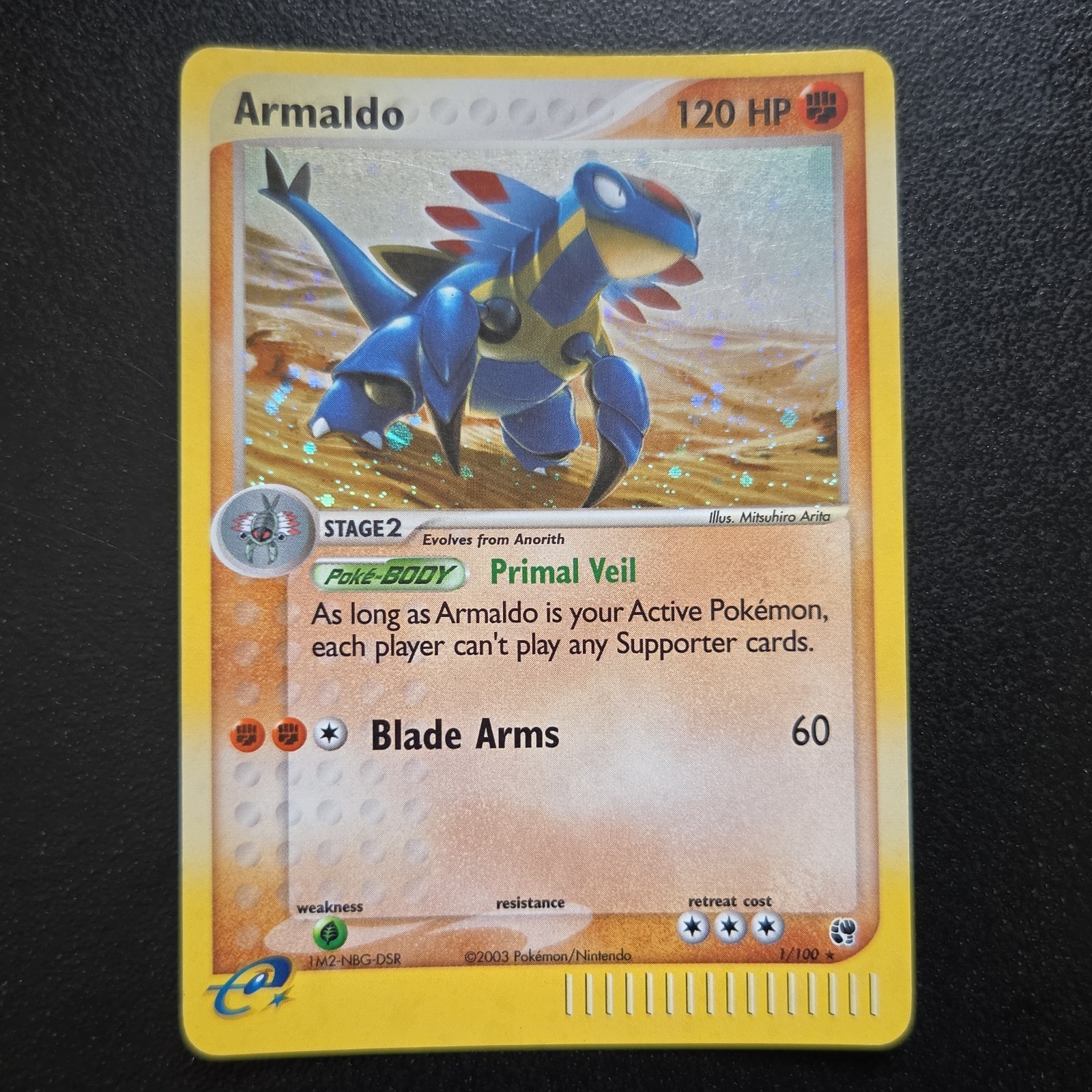 Pokemon TCG Armaldo 1/100 (2003) EX Sandstorm - English MP Rare Holo