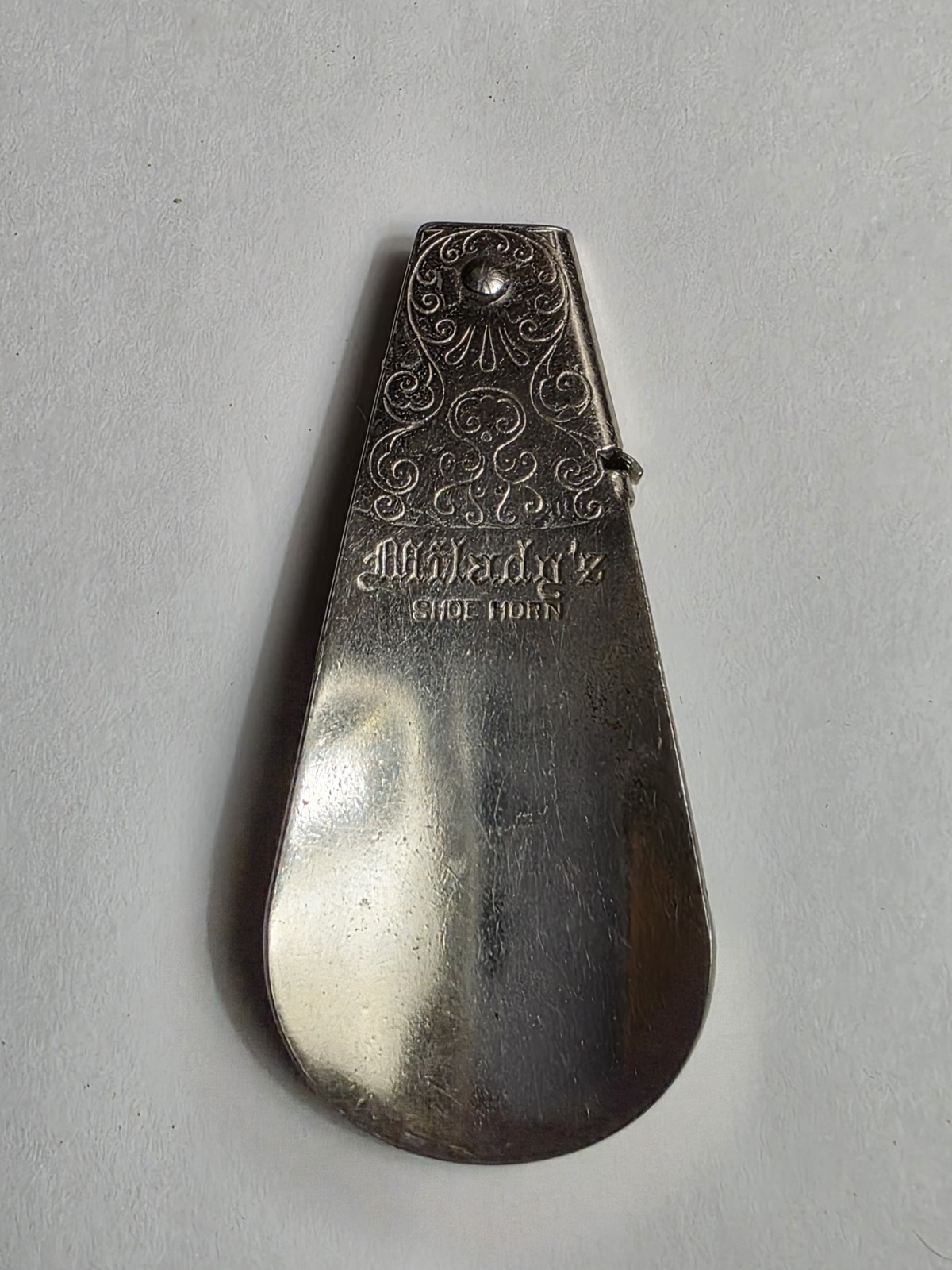 Antique MILADY\'S Pocket Folding Button shoe Horn 1917 Decorative Engraving