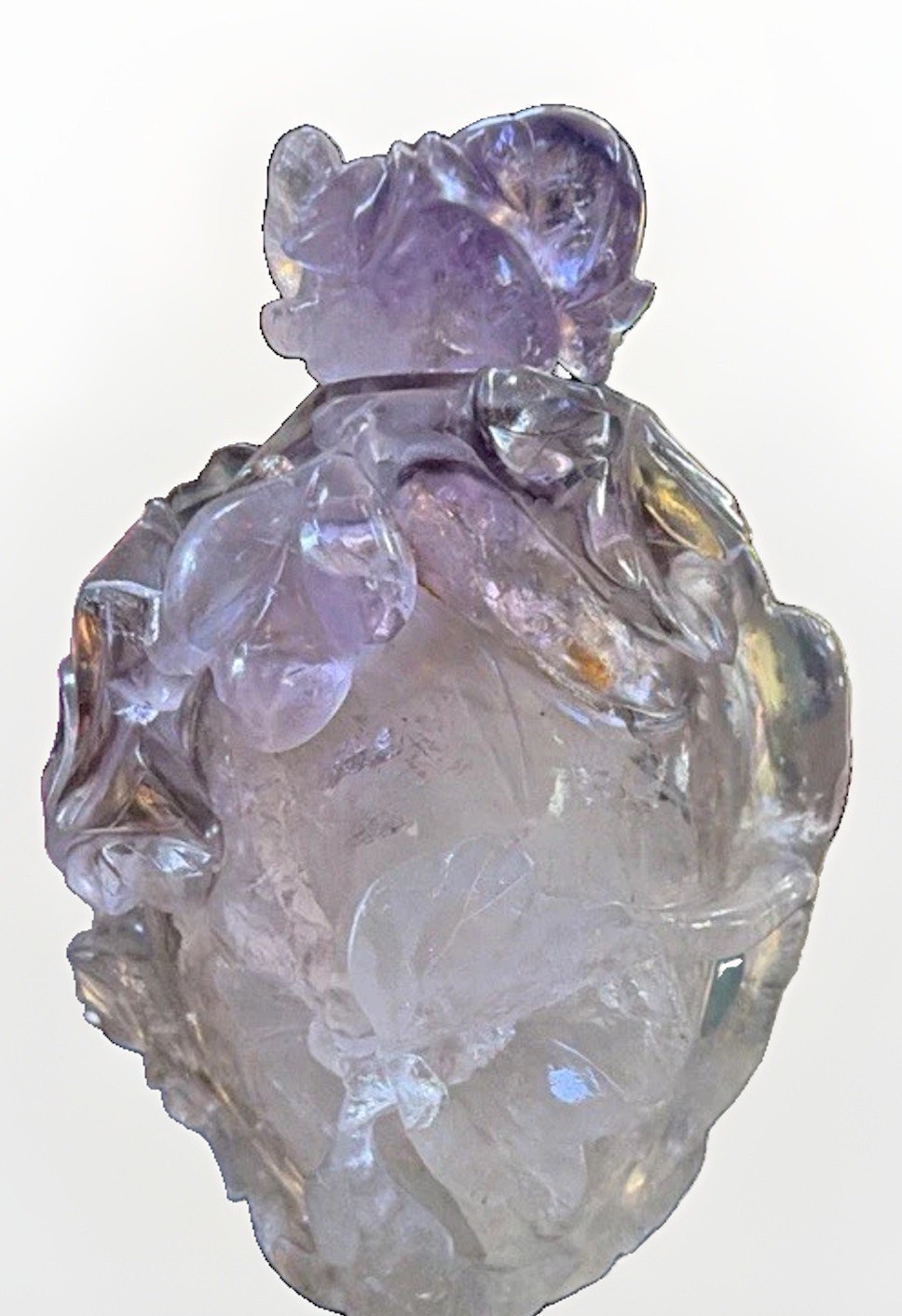 Antique Qing era Chinese Carved Amethyst bottle with Stopper – 4\ Antique Qing era Chinese Carved Amethyst bottle with Stopper – 4\
