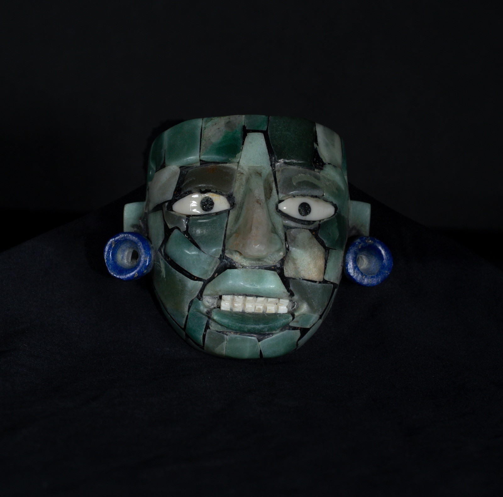Pre-Hispanic Teotihuacan-Style Mask - Aventurine, Lapis Lazuli & Bone Inlays Pre-Hispanic Teotihuacan-Style Mask - Aventurine, Lapis Lazuli & Bone Inlays