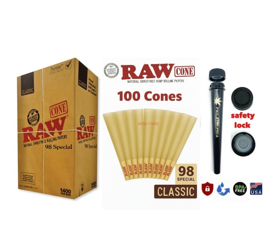 RAW cone classic 98 special Size Cone(100PK)+philadelphia tube RAW cone classic 98 special Size Cone(100PK)+philadelphia tube