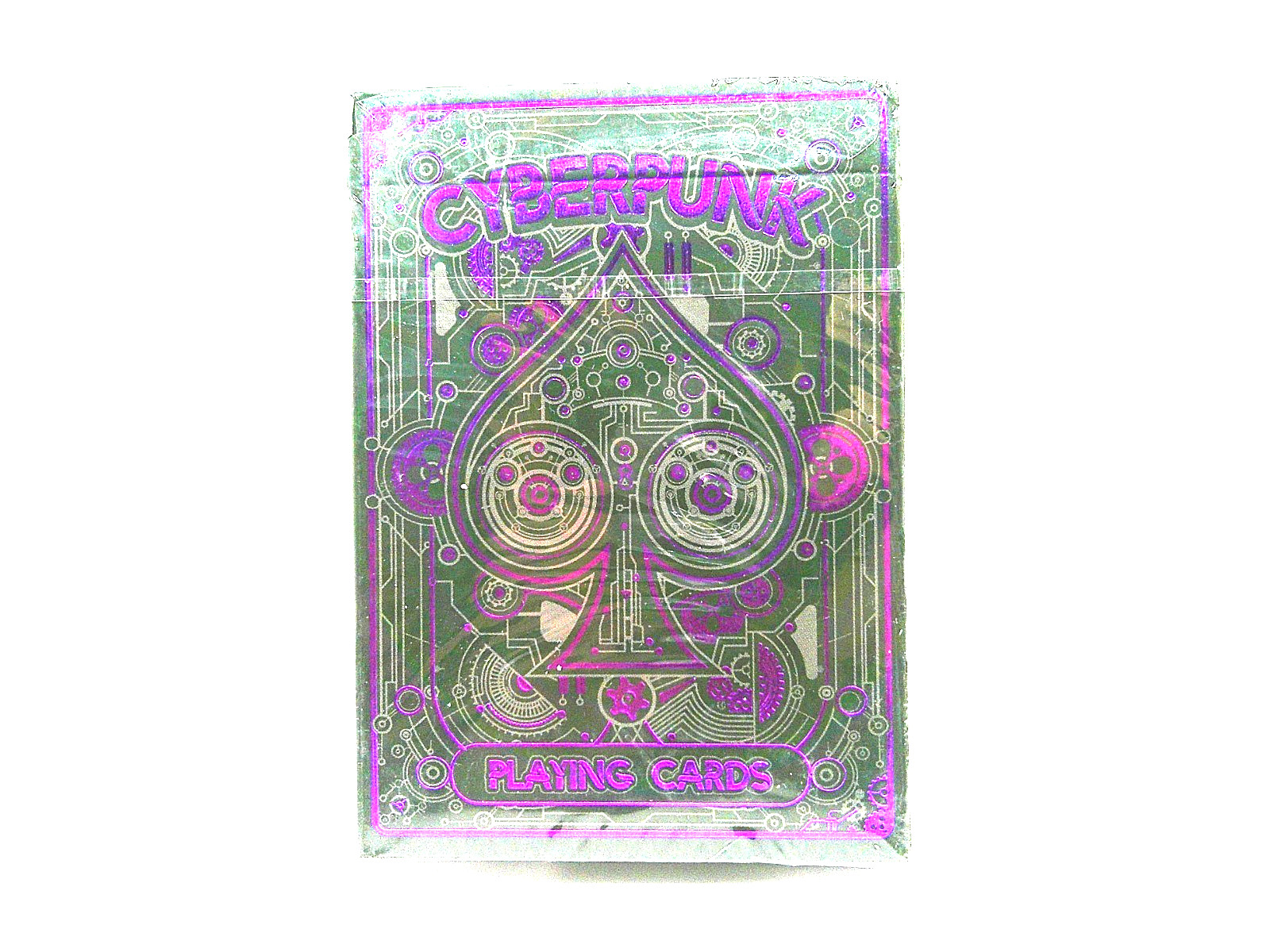 ONE OPENED PURPLE CYBERPUNK DECK FROM ELEPHANT PLAYING CARDS