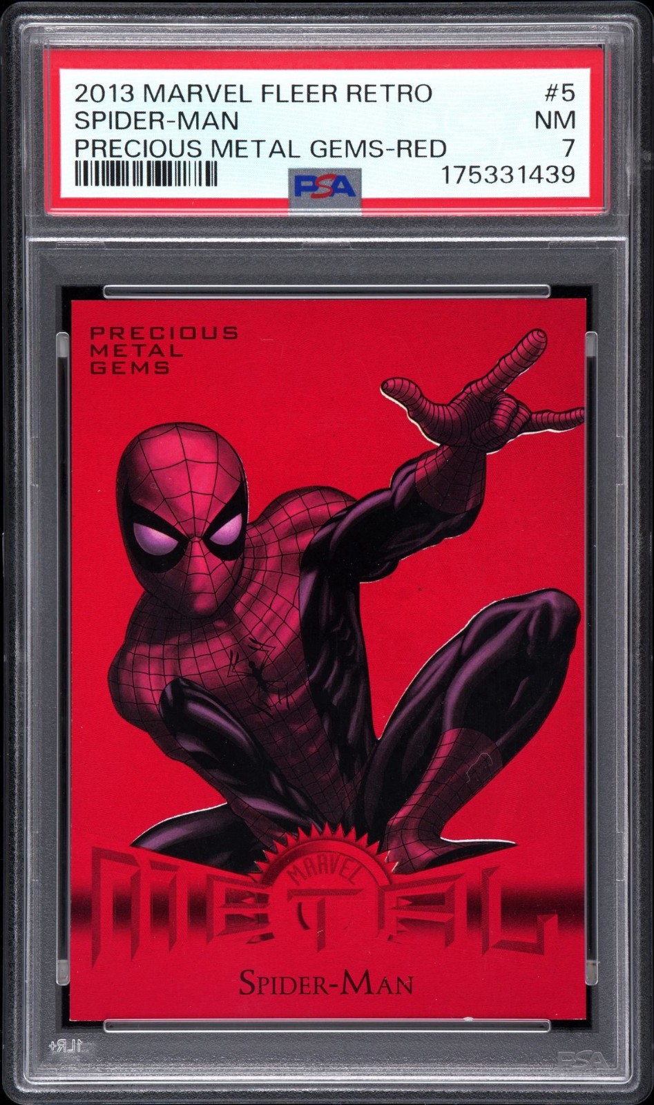 2013 Marvel Fleer Retro Spider-Man Red PMG #54/100 - PSA 7 - Pop 5 - GRAIL