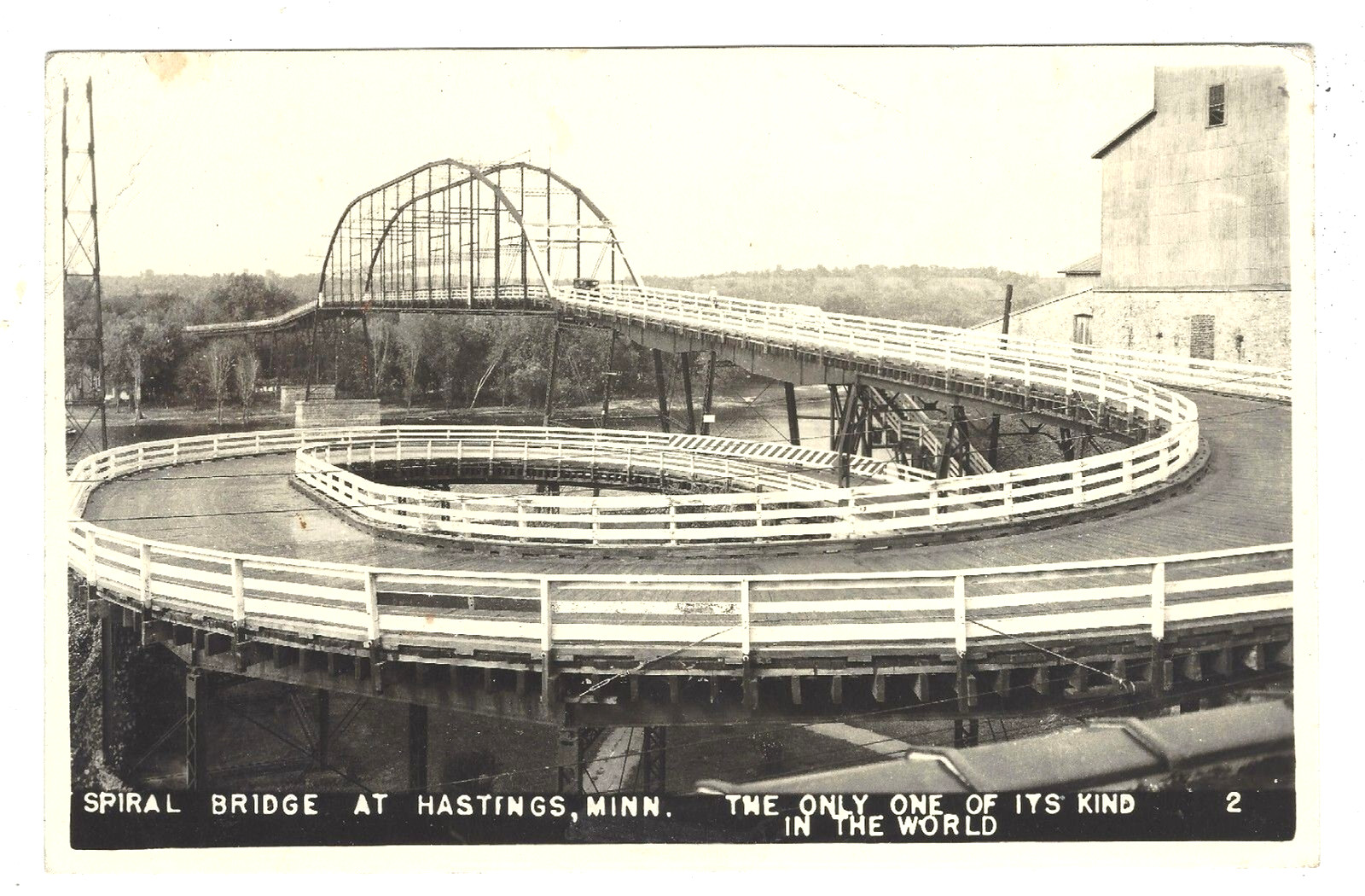 Postcard RPPC Spiral Bridge Hastings, Minn \ Postcard RPPC Spiral Bridge Hastings, Minn \