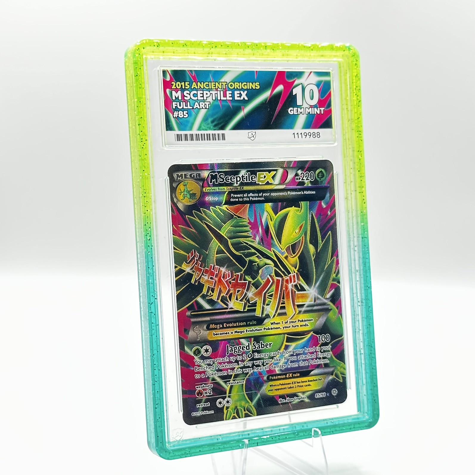 ACE 10 Mega Sceptile EX 85/98 Full Art Pokemon XY Ancient Origins Graded Card