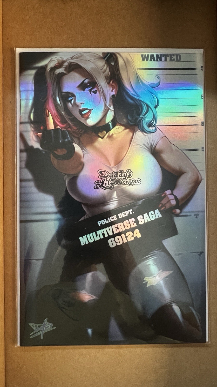 Artist Alley Comics Harley Quinn Cosplay Cover Mugshot FOIL Dhaxina Cover