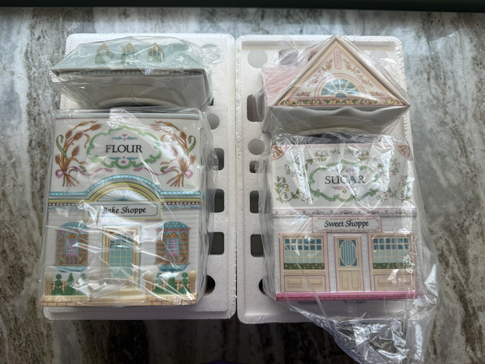 VTG 1990 Lenox Spice Village Sugar Sweet Shoppe Canister Porcelain