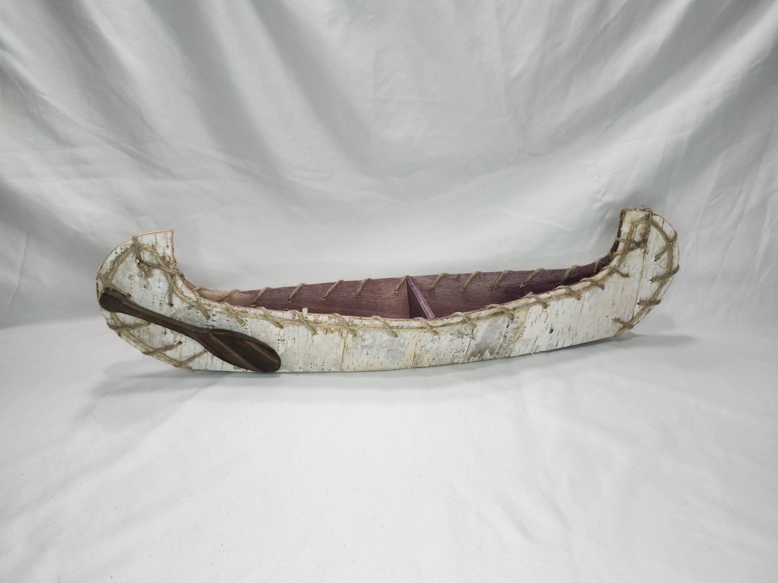  Handmade Primitive Birch Indian Canoe  21 inch  Decoration 
