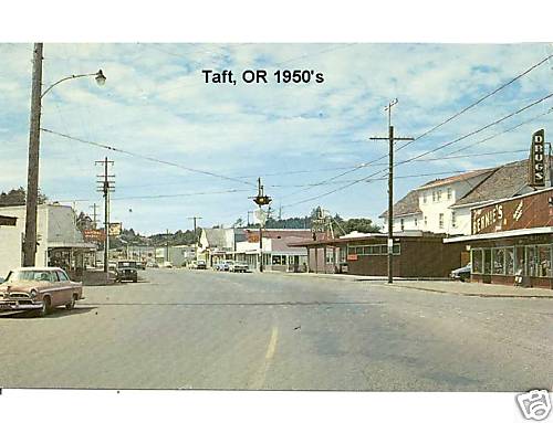 1950\'s Taft, OR Street Scene Fridge Magnet 1950\'s Taft, OR Street Scene Fridge Magnet