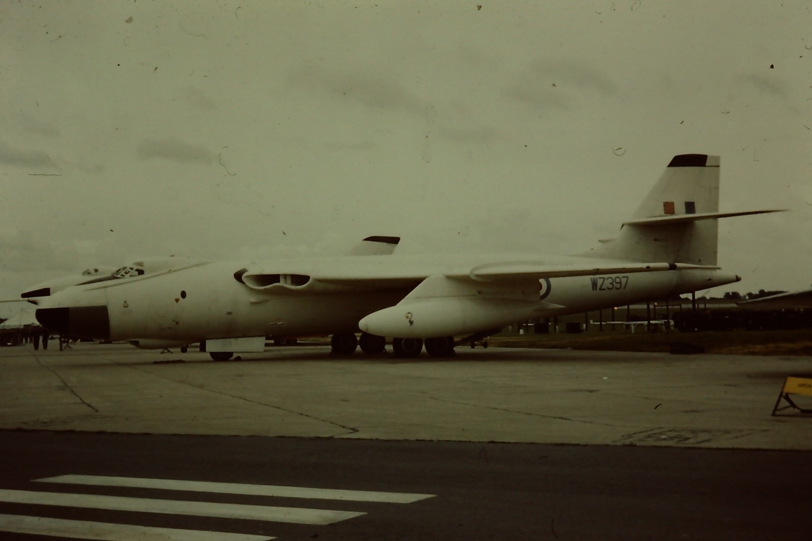 RAF, V Bomber, Vickers Valiant WZ397, at airfield, aircraft slide RAF, V Bomber, Vickers Valiant WZ397, at airfield, aircraft slide