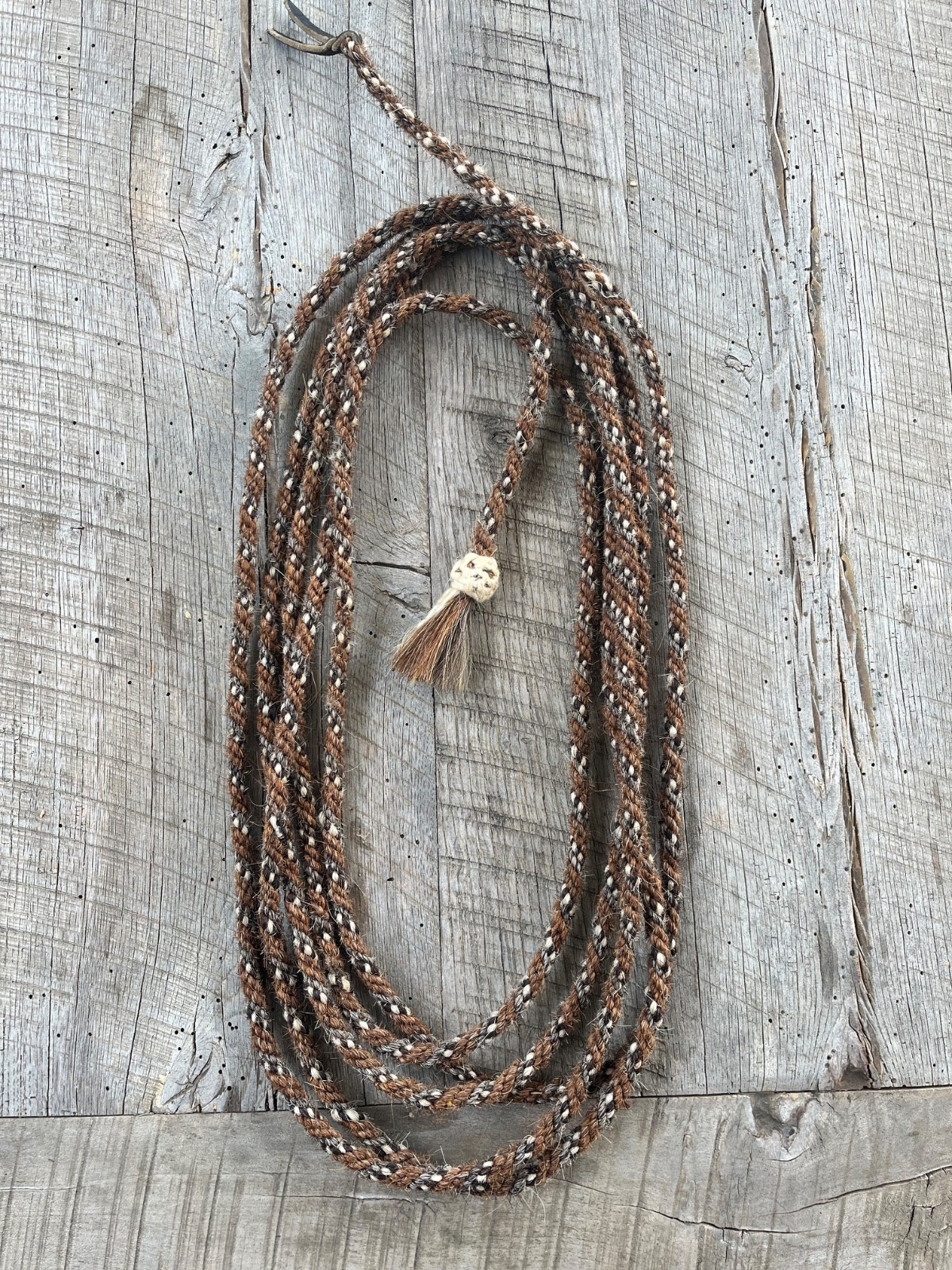VINTAGE HAND WOVEN HORSE HAIR ROPE, Main Hair Mecate