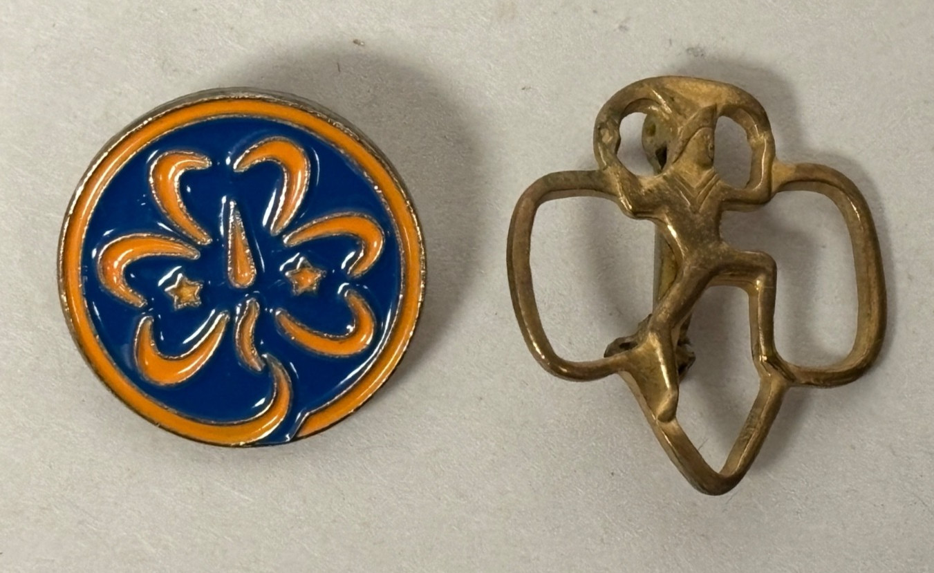 Two Vintage Girl Scout Brownie Pins Two Vintage Girl Scout Brownie Pins