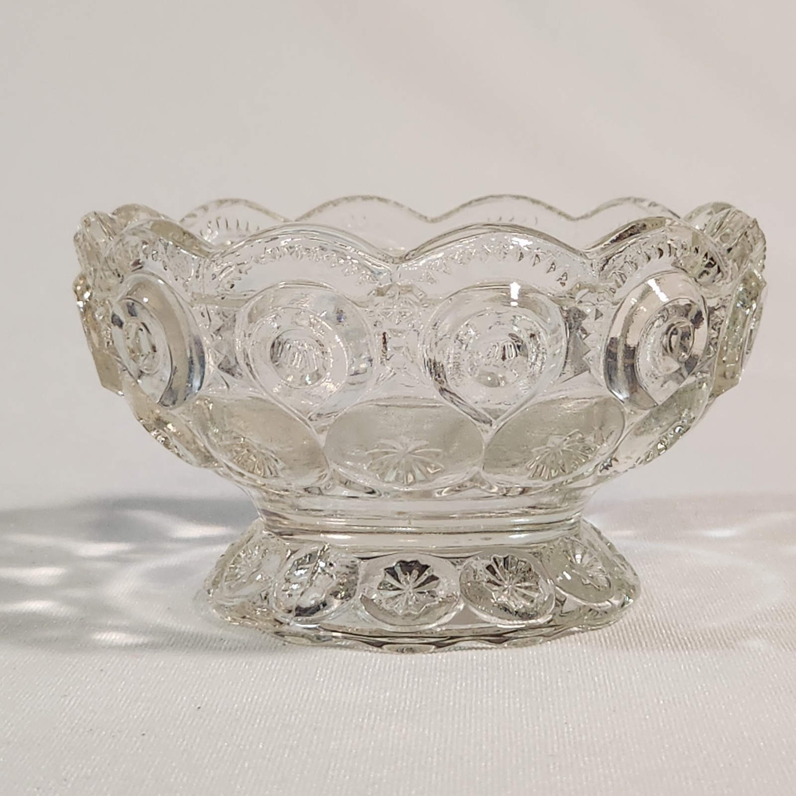 L.E. Smith Moon and Stars Fairy Lamp Base Only Clear Glass 4.5\