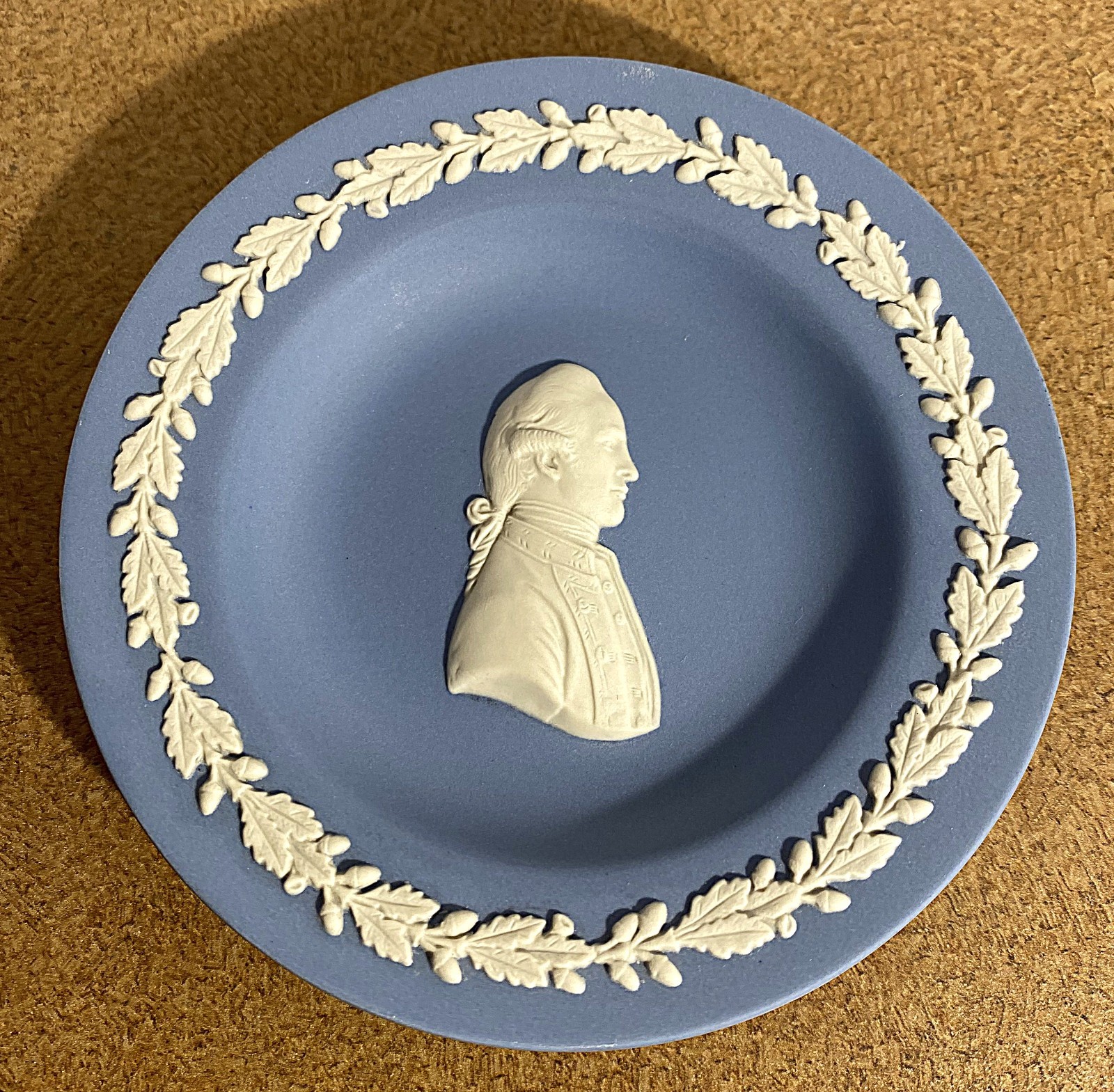 Wedgwood Blue Jasperware CAPTAIN JAMES COOK Trinket Pin Dish 4.25