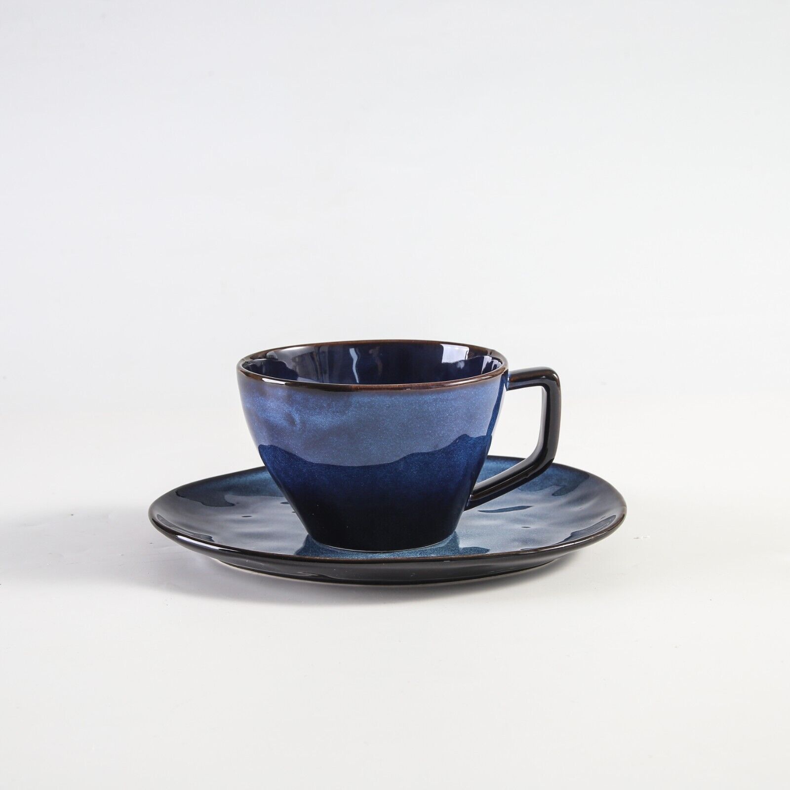 Ocean Blue Porcelain Mug and Plate Set