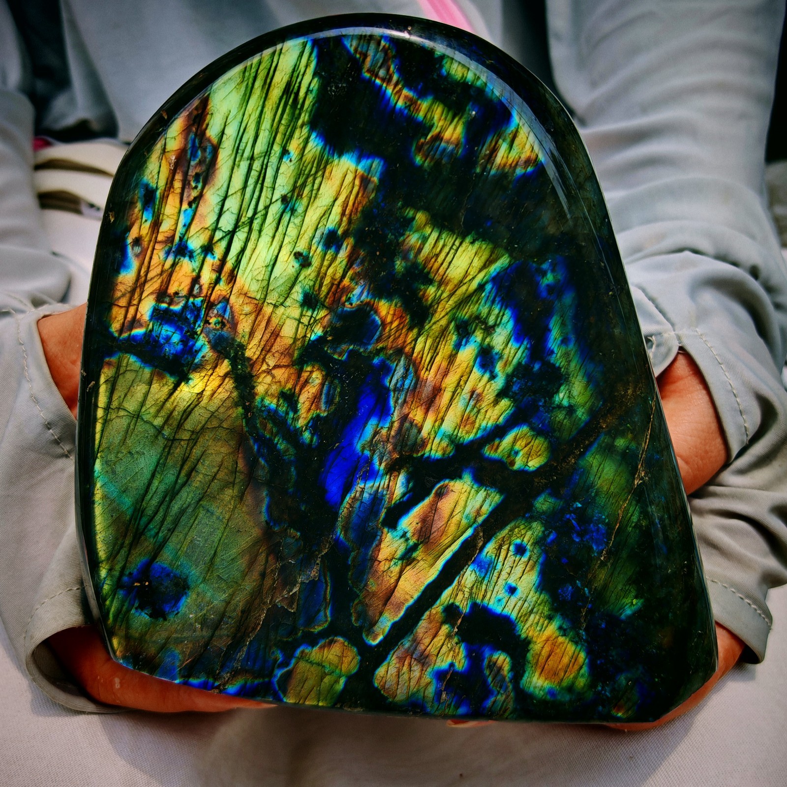 5.5 LB Natural Polished Labradorite Freeform Specimen Iridescent Flash decor