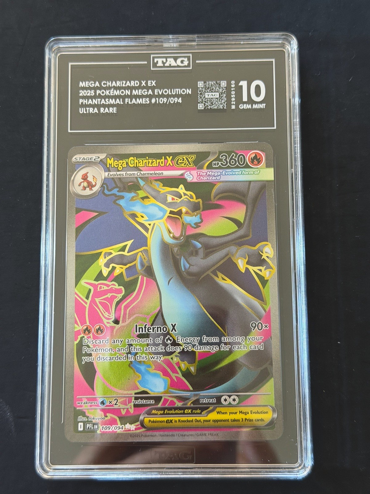 2025, Mega Charizard X ex, #109, Mega Evolution, PFL, Ultra Rare, TAG 10 2025, Mega Charizard X ex, #109, Mega Evolution, PFL, Ultra Rare, TAG 10