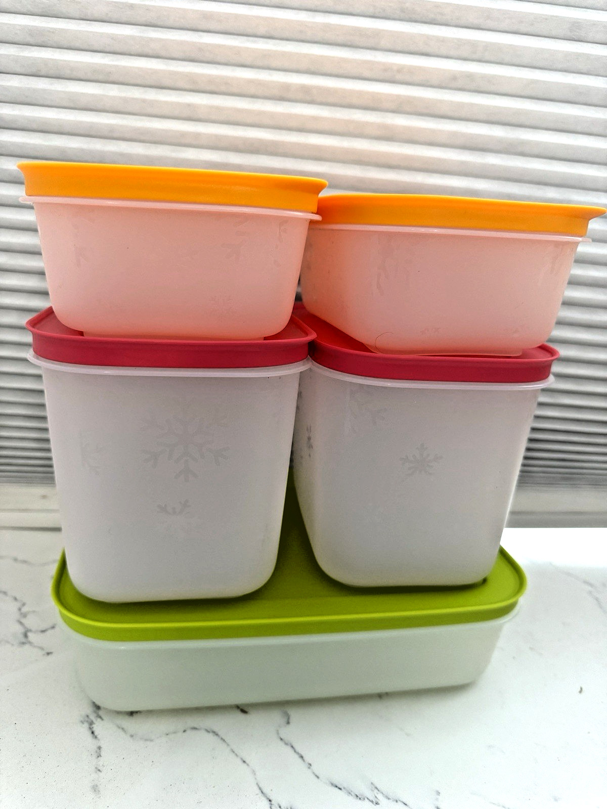 Tupperware Freezer Mates 5 PCS Set Airtight Freezer Storage Containers BPA FREE