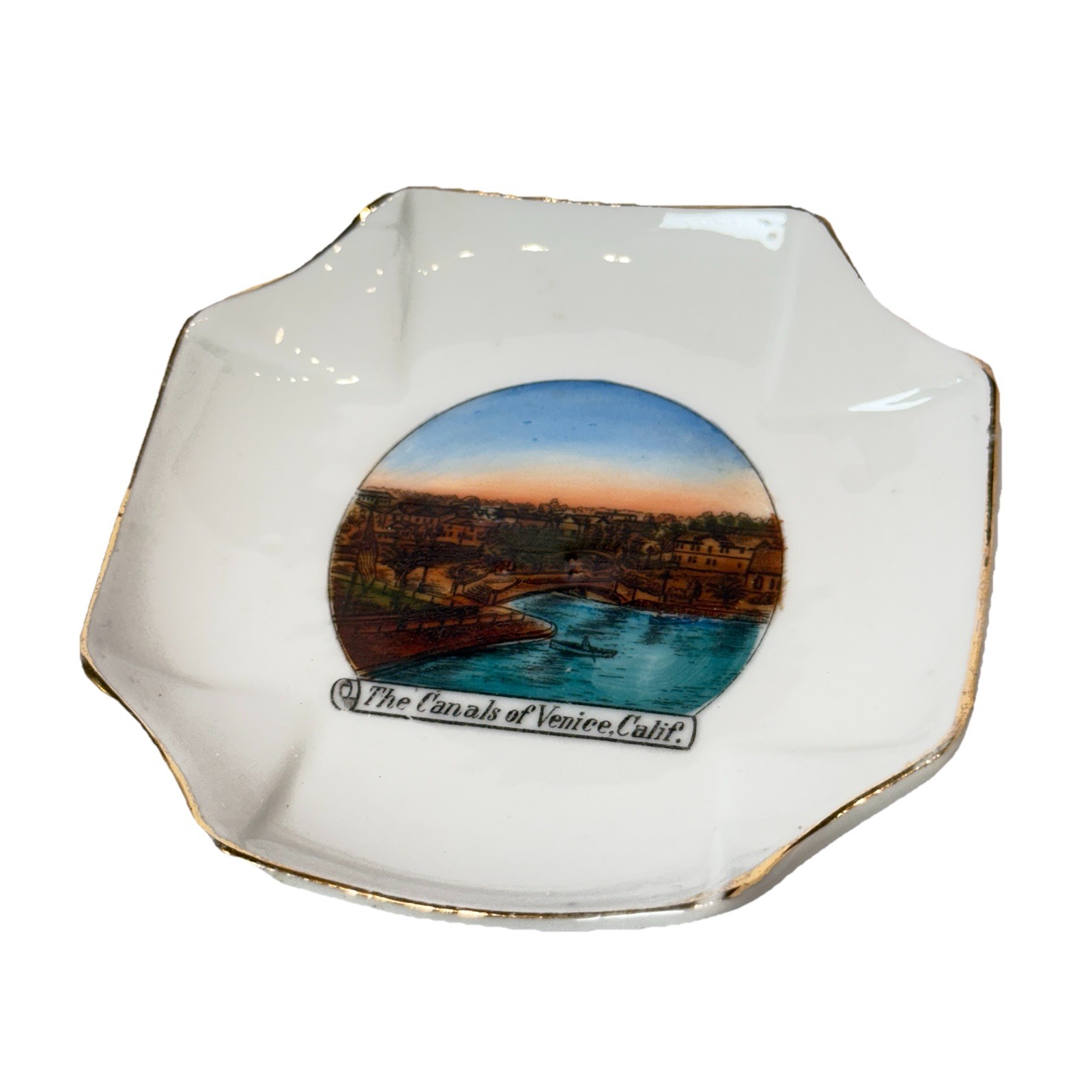 VENICE CALIFORNIA CA Antique CANALS OF VENICE RARE Souvenir China Dish Plate VENICE CALIFORNIA CA Antique CANALS OF VENICE RARE Souvenir China Dish Plate