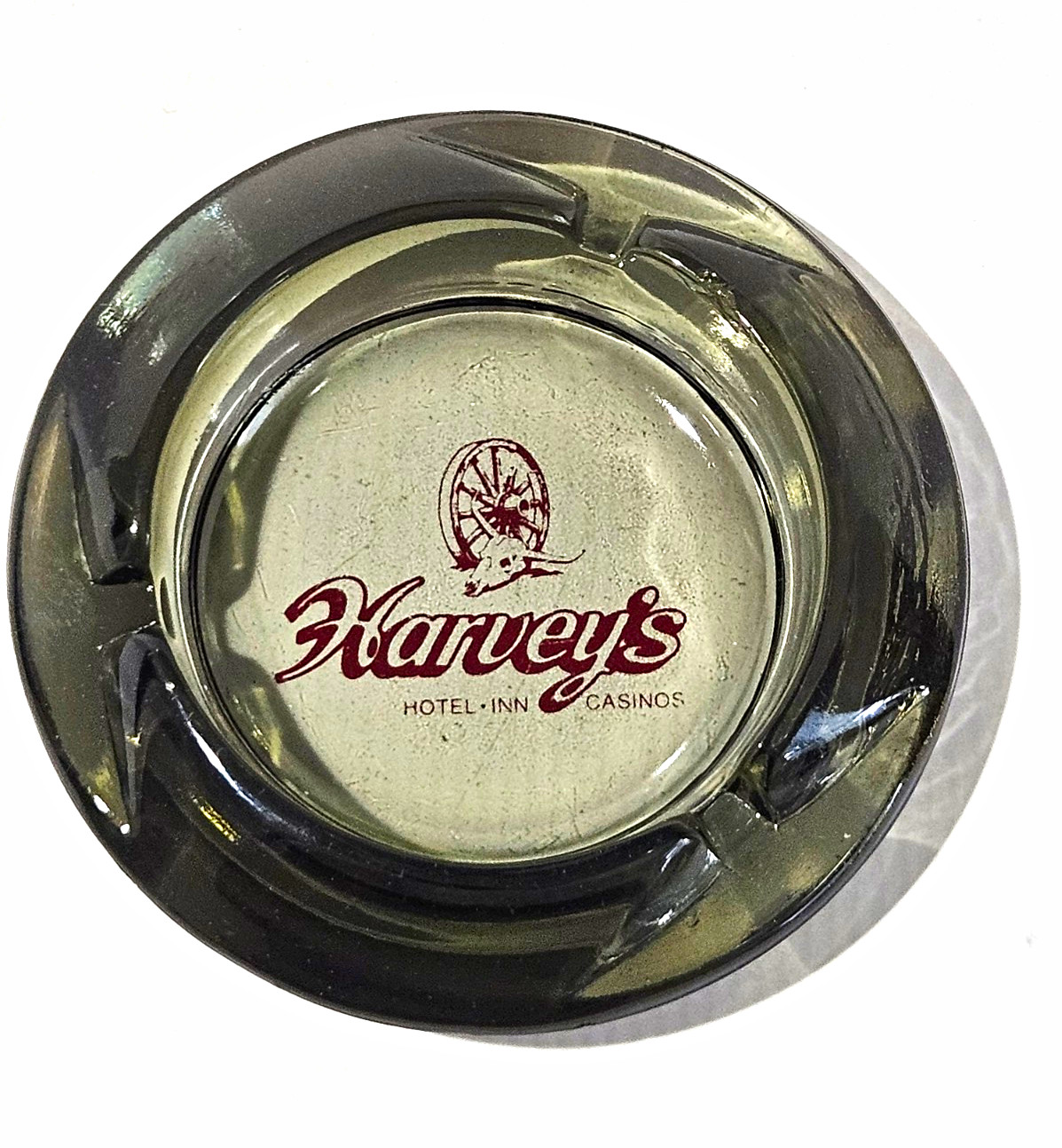 Vintage Imfamous Harvey Lake Tahoe Casino  Ashtray 1980 boming History Piece