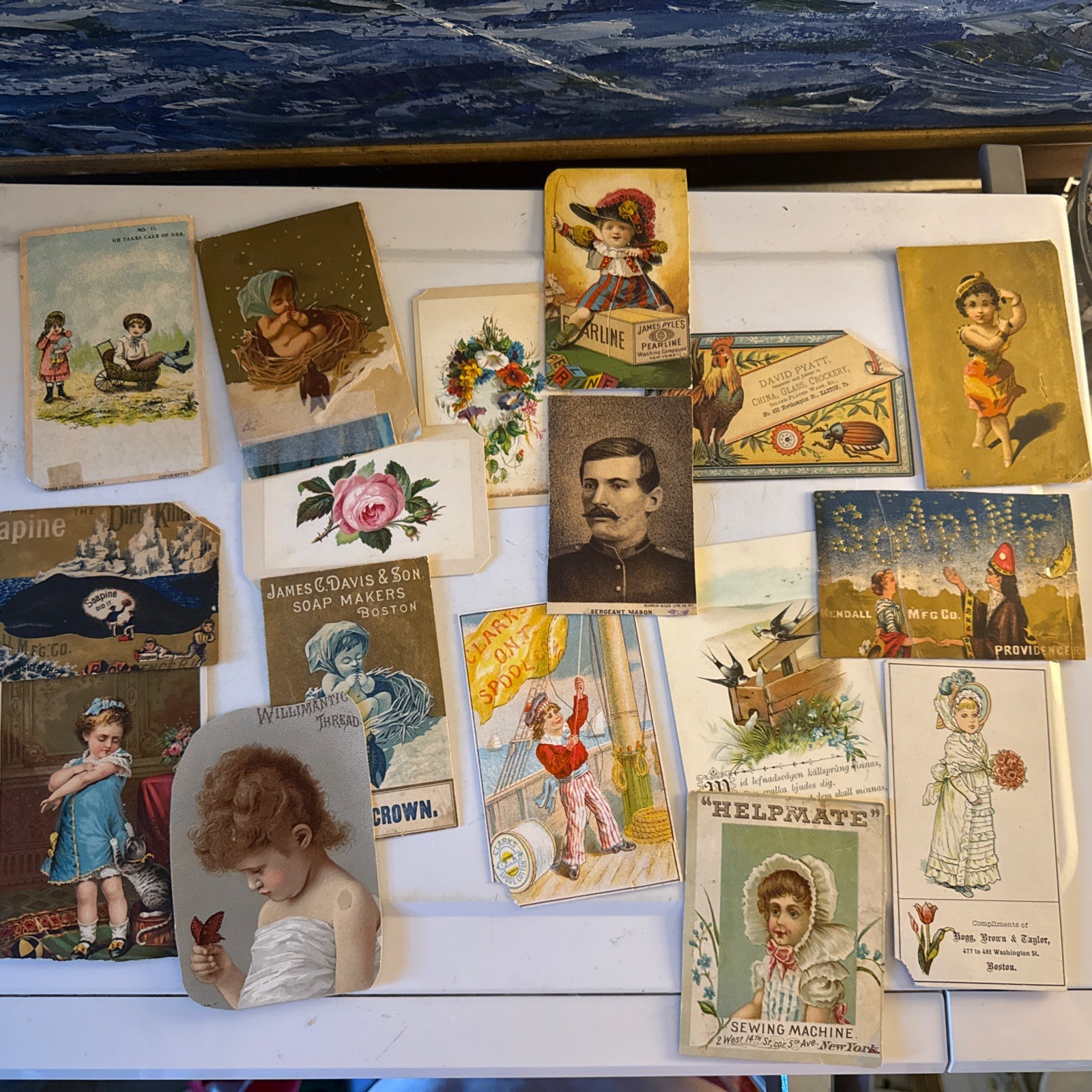 NICE LOT OF ANTIQUE VICTORIAN LITHOS SCRAPS EPHEMERA Paper Scrapbook