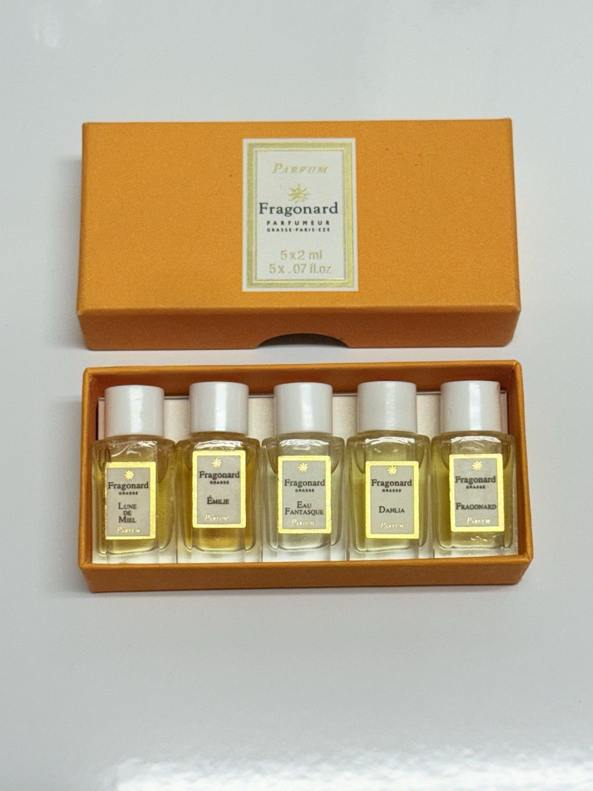 Vintage Fragonard Perfume Parfum 5 Travel Size Set 5x2ml France Miniatures