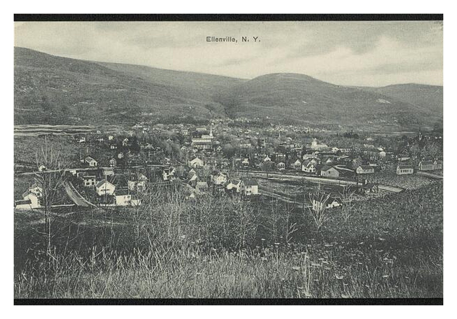 Ellenville New York Panoramic View Standard Postcard