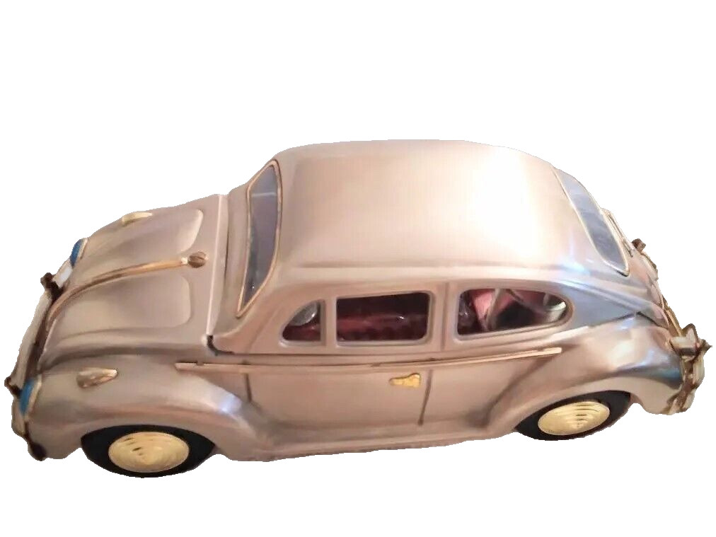 Vintage MCM 1960's VW Beetle Musical Bar Caddy Decanter + Glasses Scotch Whiskey