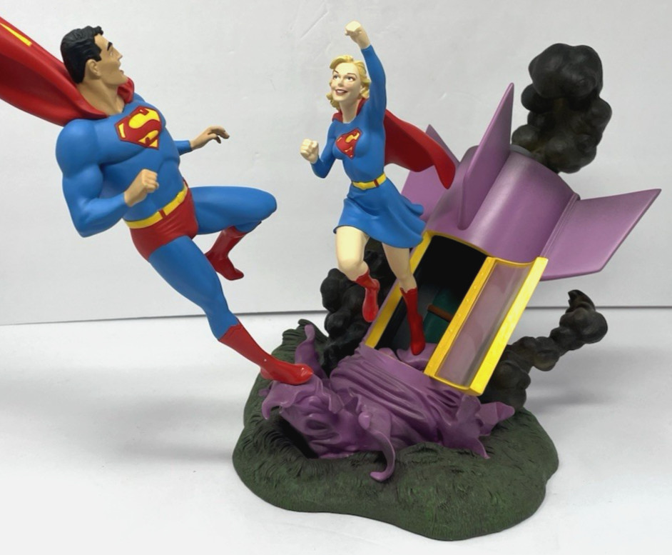 Superman & Supergirl Limited Edition Hand-Painted Cold-Cast Porcelain Statue