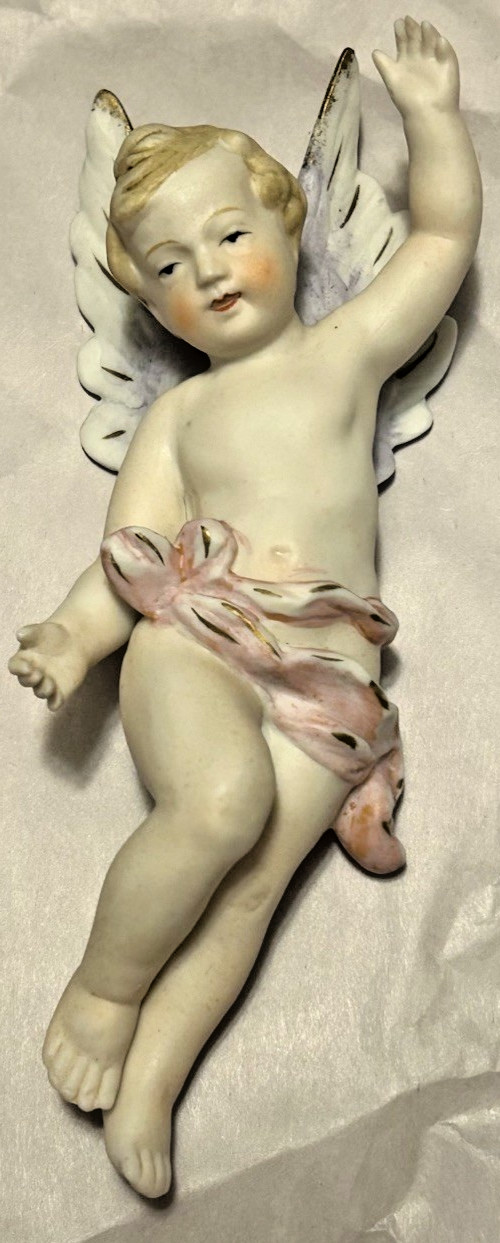 Antique Bisque Cherub Angel Cupid Christmas Ornament Wall Decor ? Amart #6847 Antique Bisque Cherub Angel Cupid Christmas Ornament Wall Decor ? Amart #6847