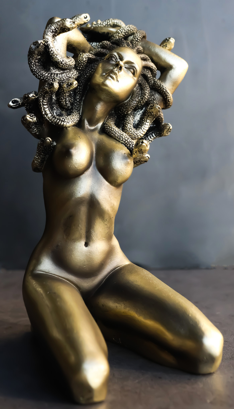 Ebros Greek Goddess Kneeling Nude Seductive Medusa W/ Snake Hair Statue 6 Ebros Greek Goddess Kneeling Nude Seductive Medusa W/ Snake Hair Statue 6