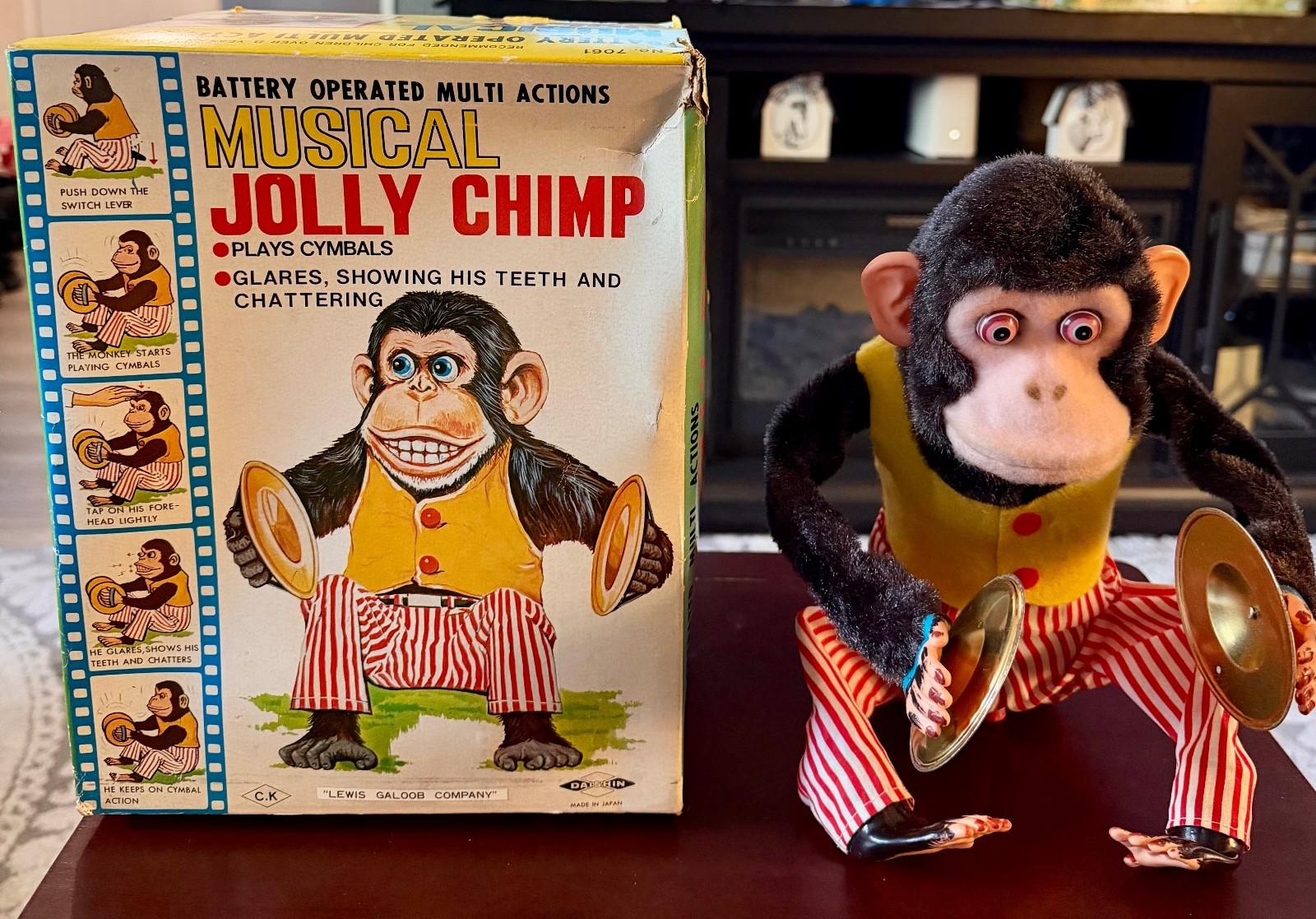 Vintage 1960’s Daishin Japan Jolly Chimp Toy w/ Box, Insert & Hang Tag WORKS Vintage 1960’s Daishin Japan Jolly Chimp Toy w/ Box, Insert & Hang Tag WORKS
