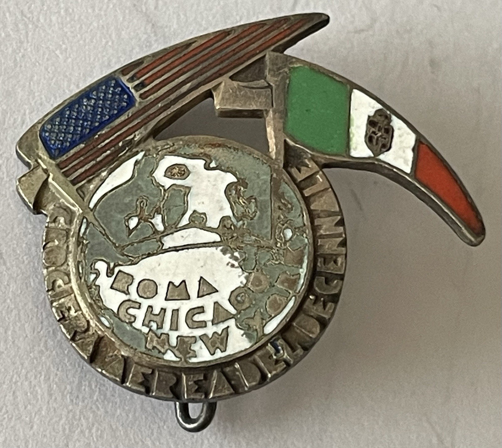 1933 Rome Chicago New York Twenties Balbo Decennial Air Cruise Badge 1933 Rome Chicago New York Twenties Balbo Decennial Air Cruise Badge