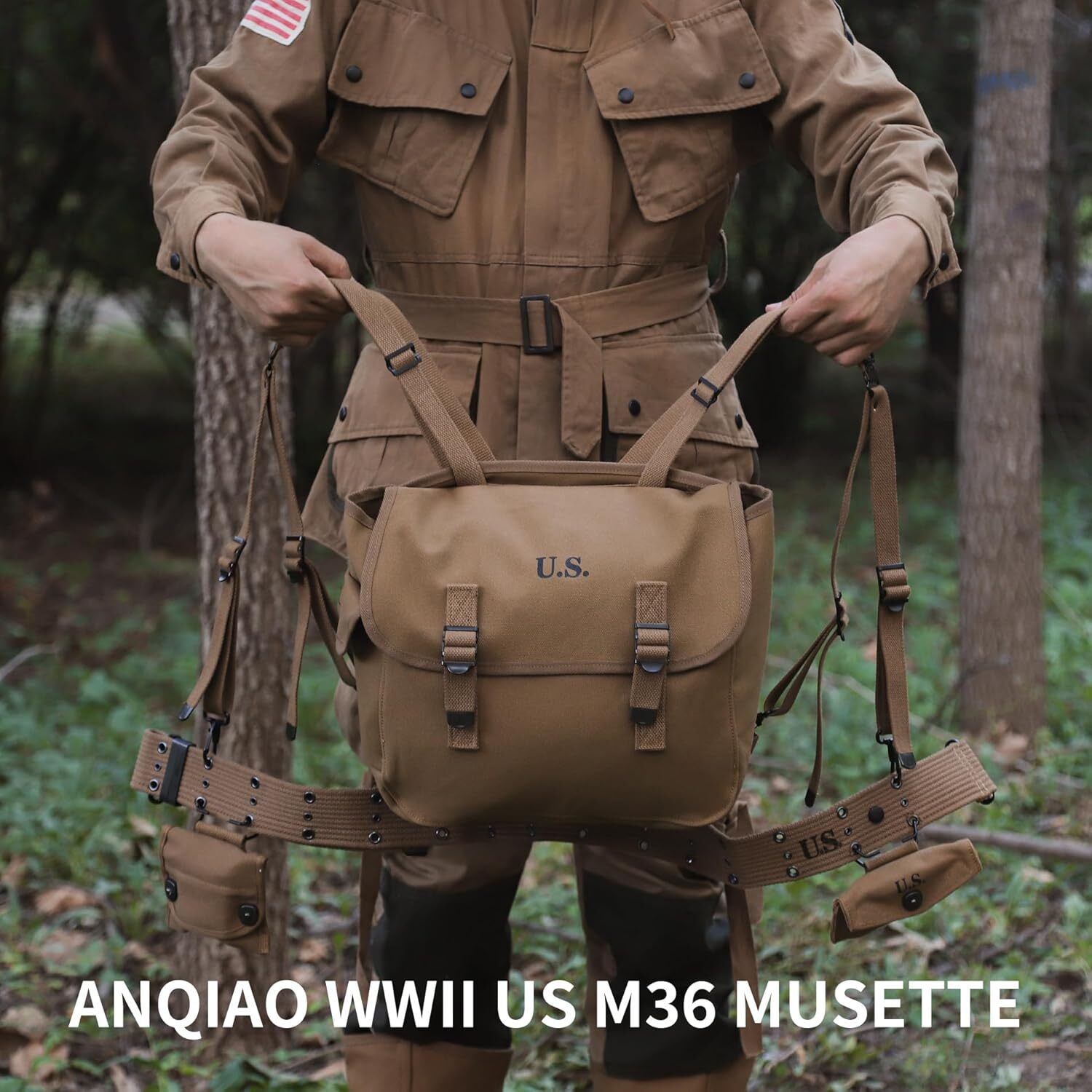US WW2 M36 Musette Field Bag 100% Cotton Canvas