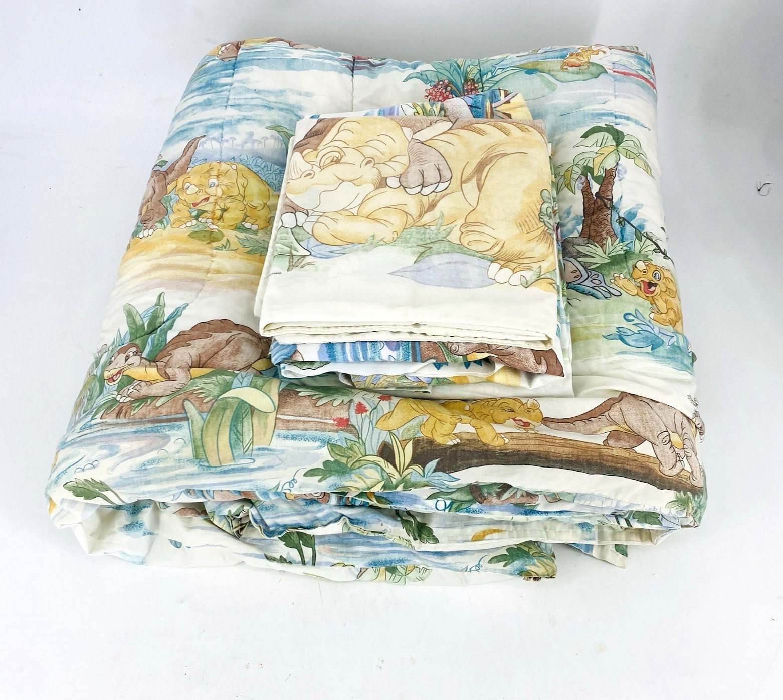 VTG 1987 Land Before Time Twin Bedding Sheet & Comforter Set 4 Pc JC Penney USA