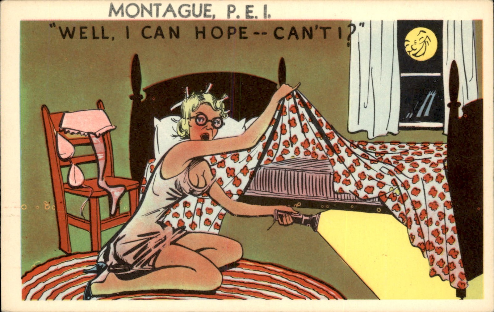 Montague Prince Edward Island Bathing Beauty Comic c1930s-40s Vintage Postcard Montague Prince Edward Island Bathing Beauty Comic c1930s-40s Vintage Postcard
