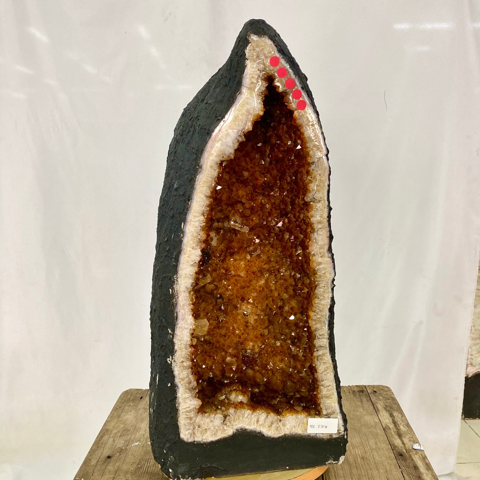 82.6LB Natural citrine geode quartz cluster crystal Cathedrals specimen Healing