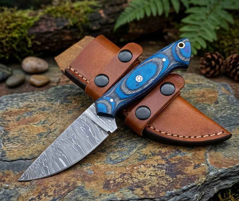 Handmade Damascus Steel Hunting Knife Full Tang Fixed Blade 4 inches Handmade Damascus Steel Hunting Knife Full Tang Fixed Blade 4 inches