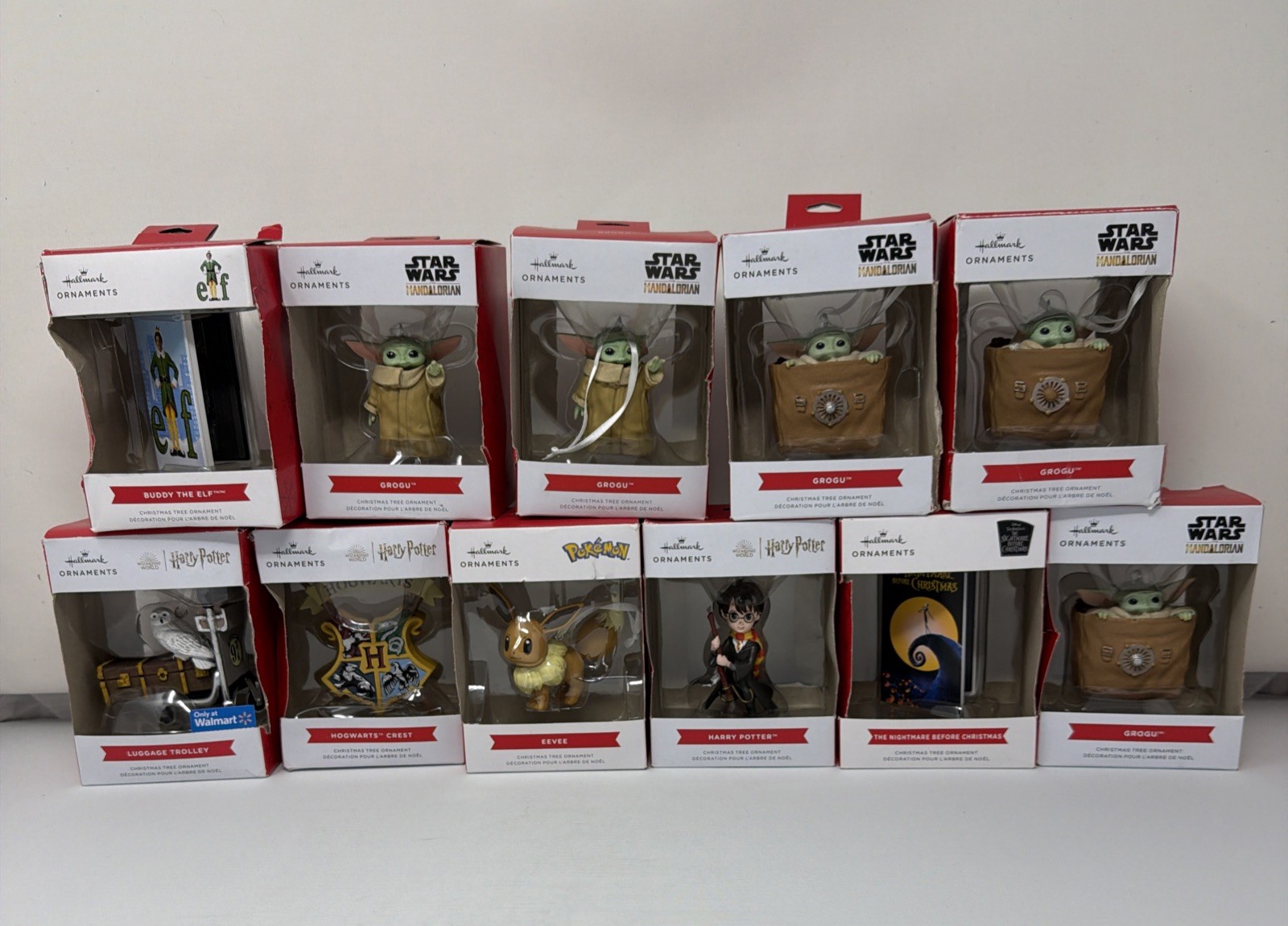 Lot of 11 Hallmark Ornaments Grogu Harry Potter Pokemon Star Wars w/ Duplicates