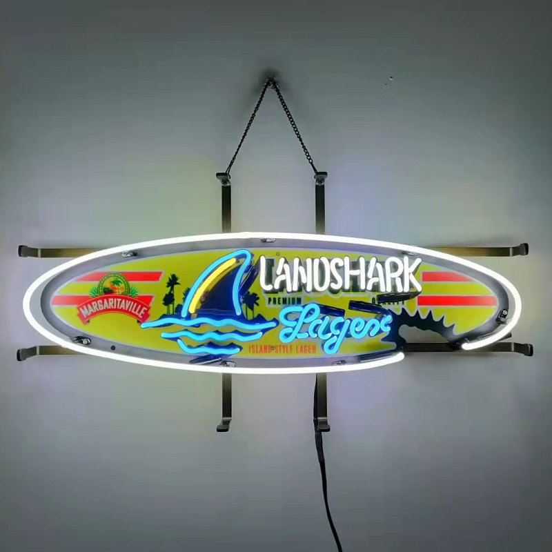 US STOCK Landshark Lager Beer Neon Sign Bar Pub Wall Decor Artwork 24\